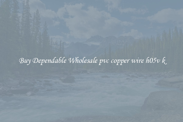 Buy Dependable Wholesale pvc copper wire h05v k