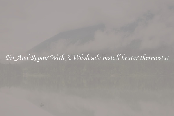 Fix And Repair With A Wholesale install heater thermostat