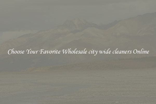 Choose Your Favorite Wholesale city wide cleaners Online